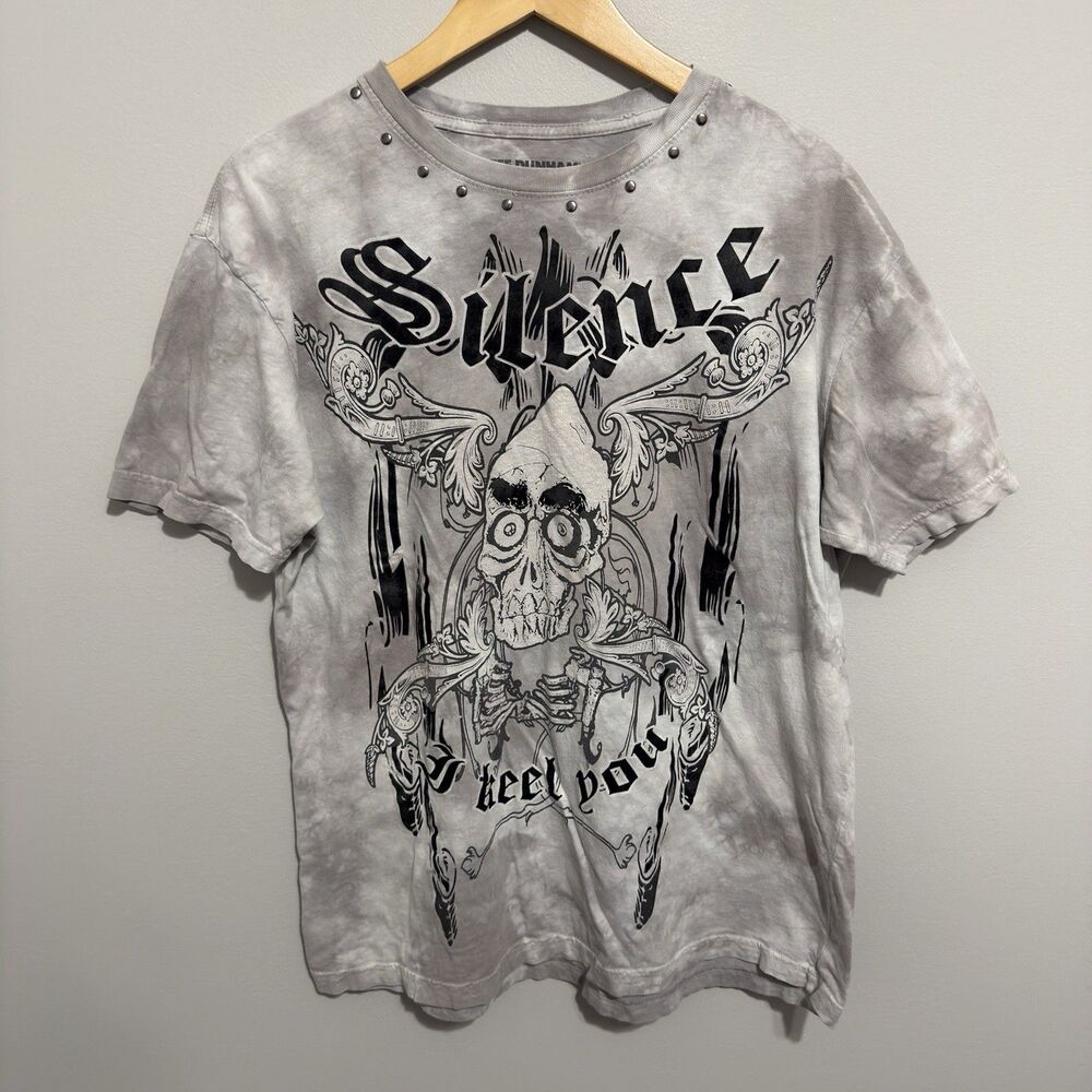 Jeff Dunham Silence I Keel You Tie Dye T-Shirt XL Y2K Affliction Tapout
